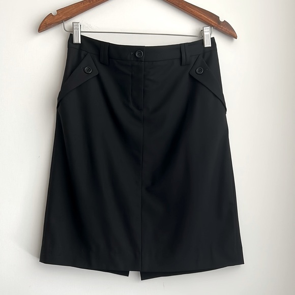Theory Black Donna Tailor Wool Pencil Mini Skirt - Picture 2 of 11